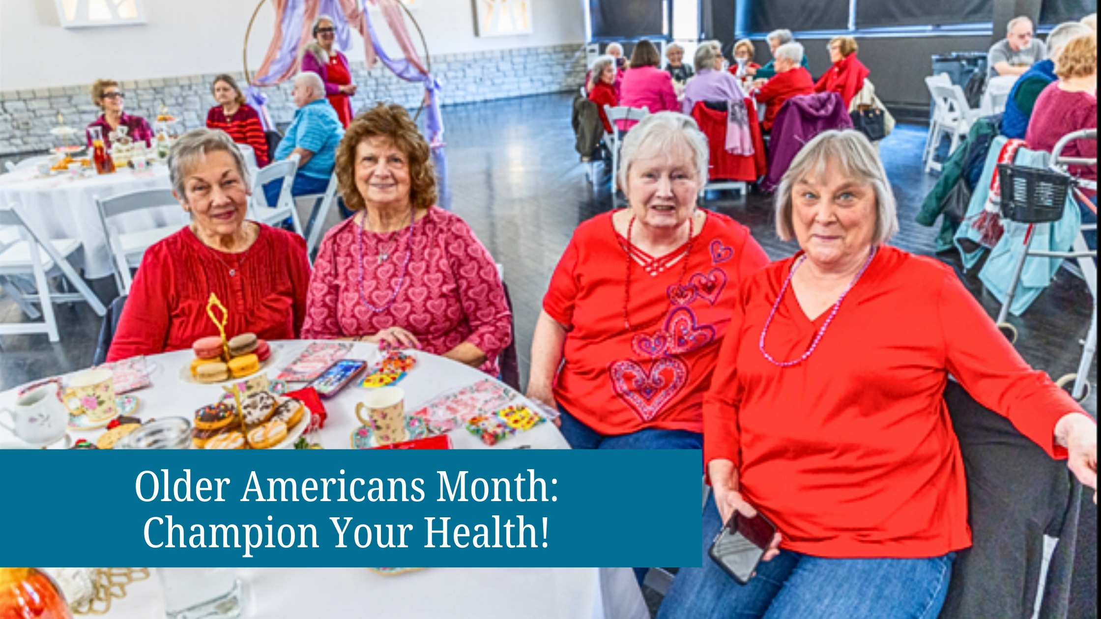 Four senior women at an Aging Care Connections event