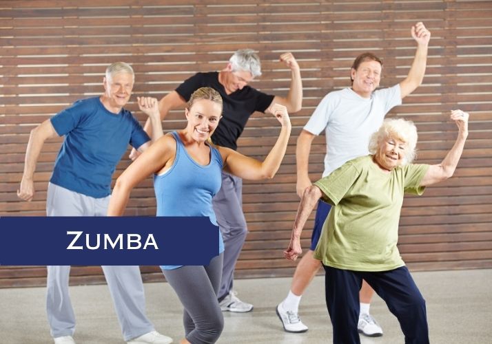 Older adults doing Zumba